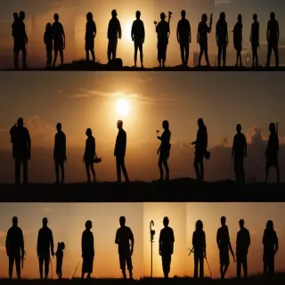 people silhouettes