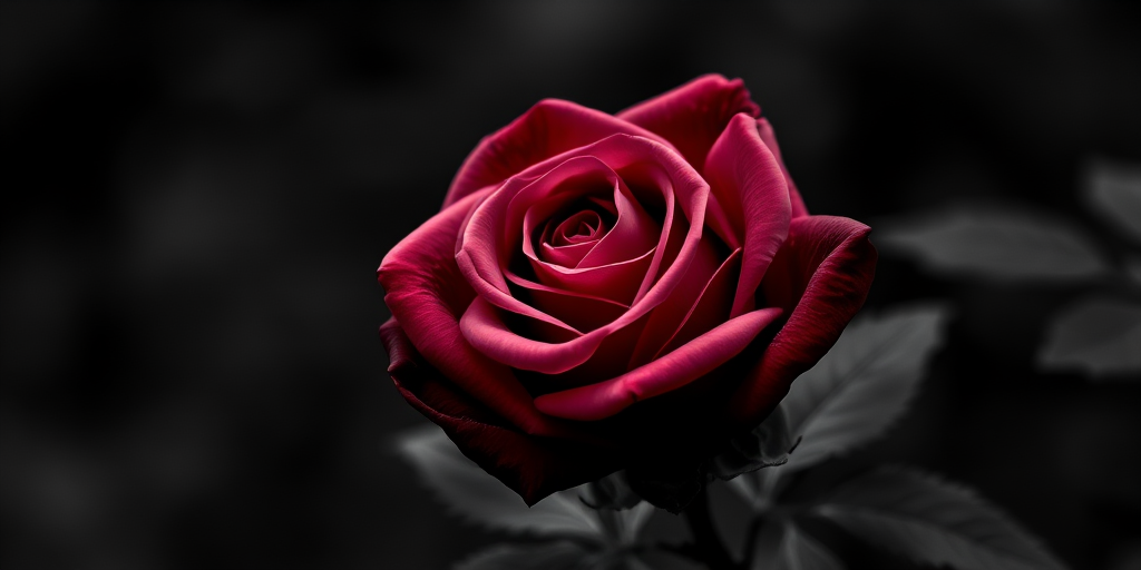 rose with black and white background