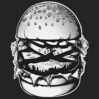 burger clipart black and white
