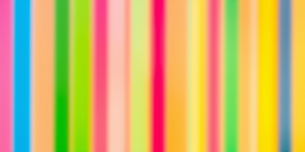 Create a vibrant abstract image featuring vertical and horizontal stripes in bold colors like pink, green, blue, and yellow with a soft blur effect, using a DSLR camera, 50mm lens, f/1.8 aperture, ISO 200, and a shallow depth of field for enhanced color saturation and clarity.