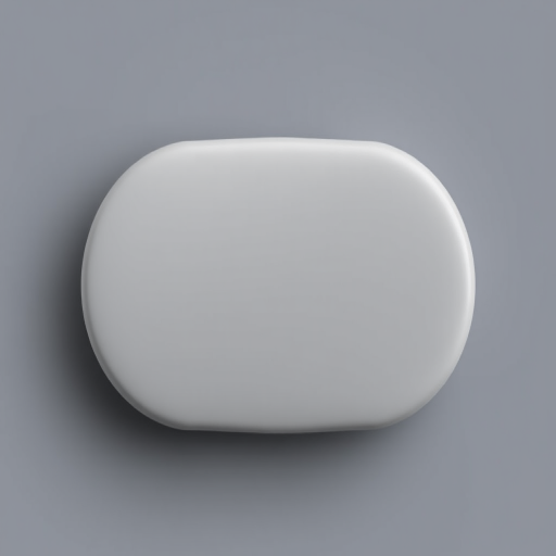 Create a high-resolution image of a blank grey oval button with a subtle gradient, using a DSLR camera with a 50mm lens, aperture set to f/1.8, ISO 100, and a soft focus background to enhance the clarity and smoothness of the button's surface.
