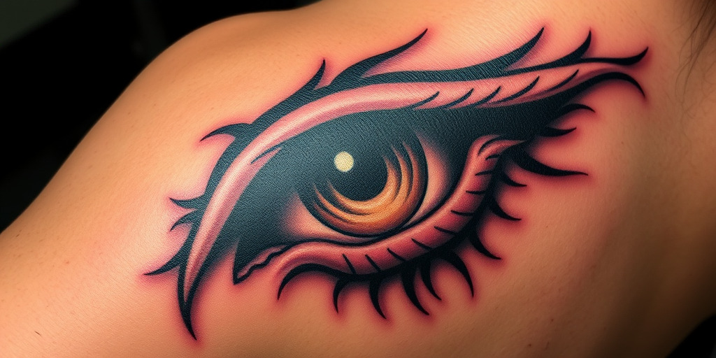Realistic 3D tattoo dubbed "Optical Illusion" utilizing shading and perspective techniques to create a lifelike image that appears to emerge from or recede into the skin fooling the eye with its depth