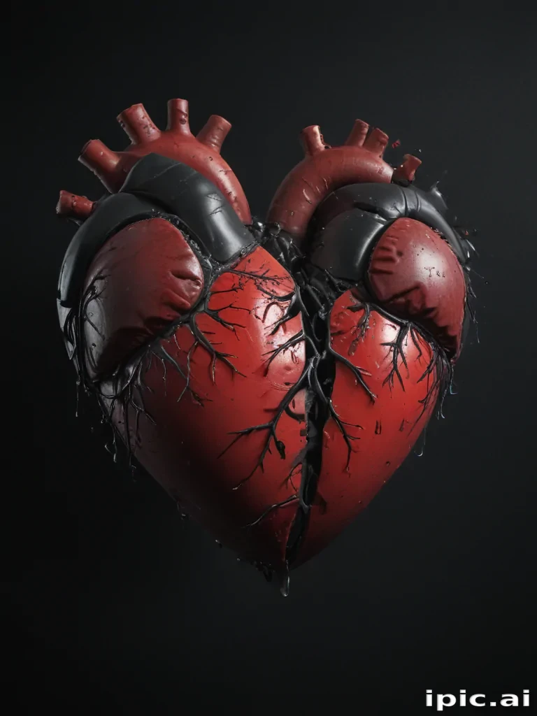 broken heart black background