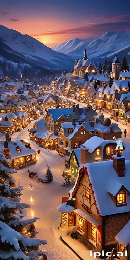 christmas village wallpaper