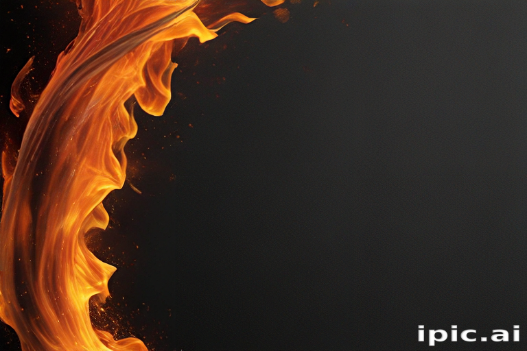 Vibrant Flames Dancing Elegantly Against a Dark, Textured Background