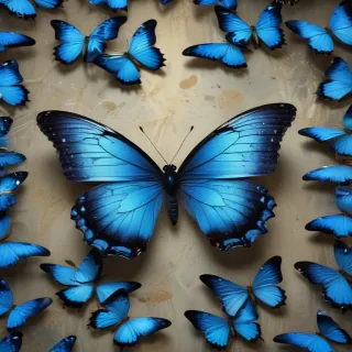 aesthetic blue butterfly