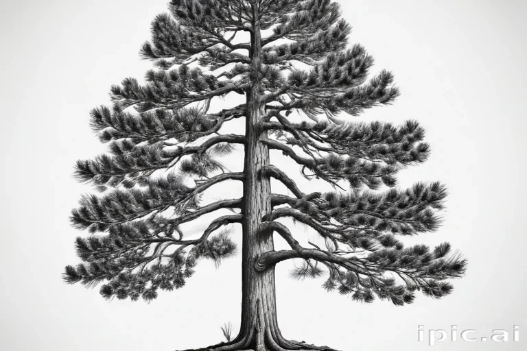 black and white pine tree clip art