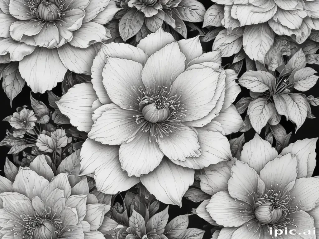line work flowers
