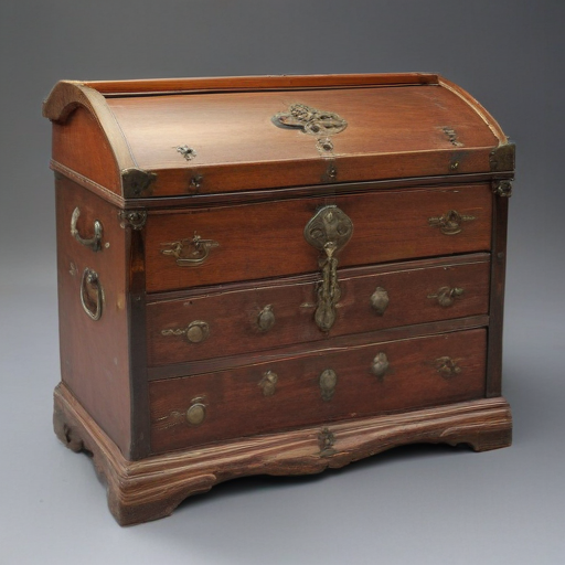 side view of oldfashioned chest, with key pad on front