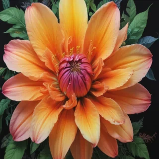 flower drawing with color