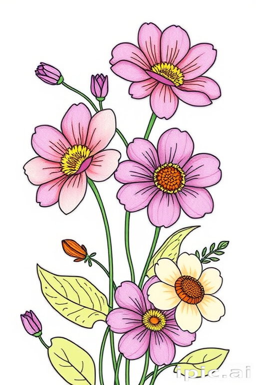 flowers to draw in color