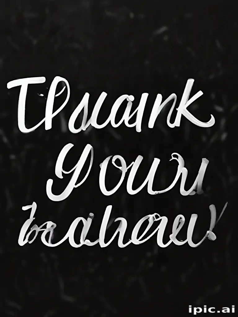 thank you in black and white