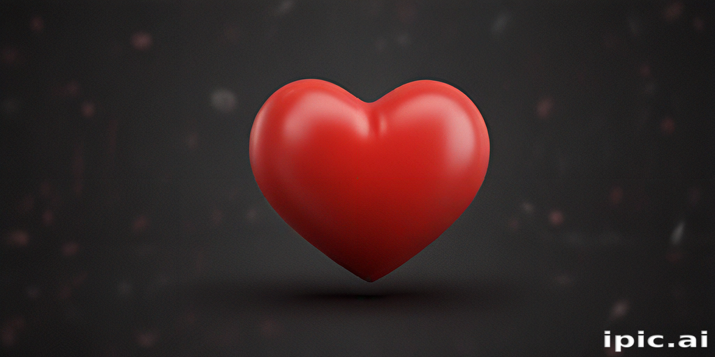Shiny Red Heart Symbolizing Love and Affection Against a Dark Background