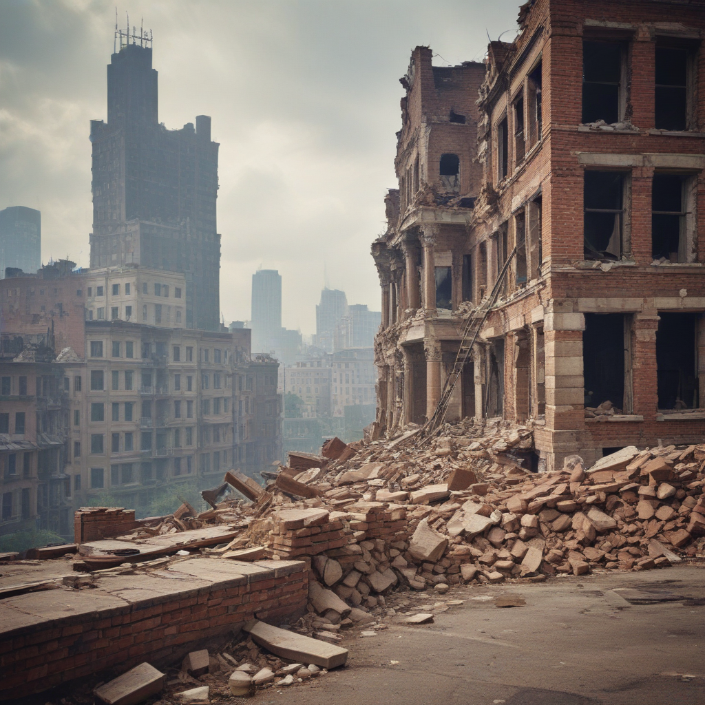 crumbling city lanscape