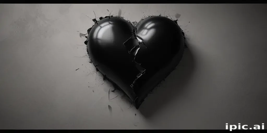 broken black heart