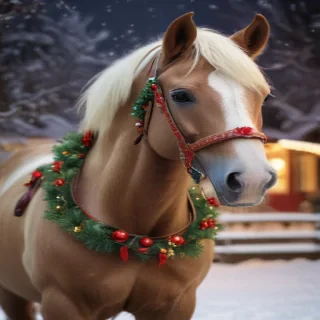 pictures of christmas horses