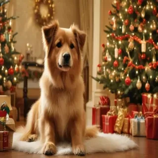 wallpaper christmas dog