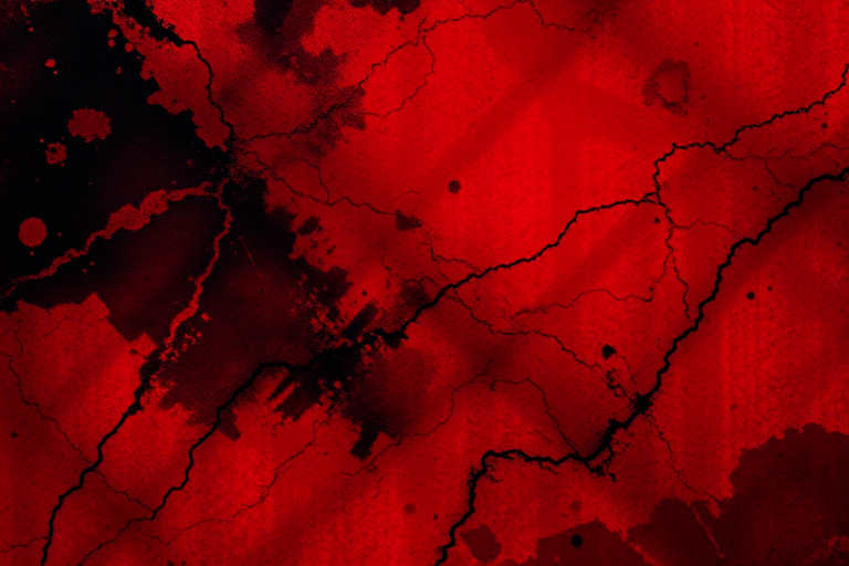 generate a high-resolution abstract image with a vivid textured pattern of deep red and black hues, using a Canon EOS R5 camera, 50mm lens, f/1.8 aperture, ISO 100, 1/60 sec shutter speed, with a soft focus style and 4K resolution for detail enhancement