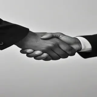 handshake black and white