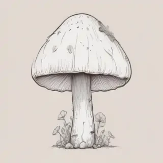 mushroom line art