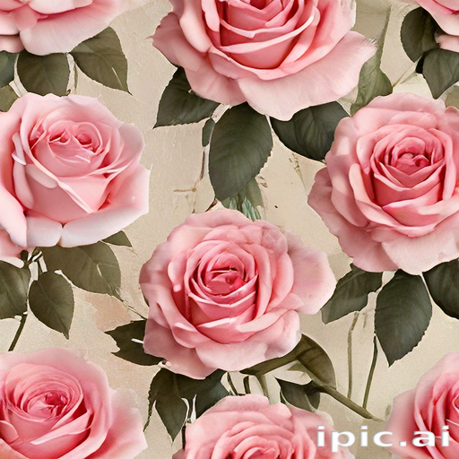 Elegant Pattern of Soft Pink Roses Against a Subtle Background