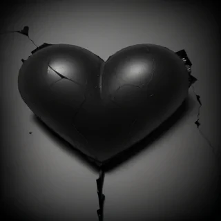 broken black heart