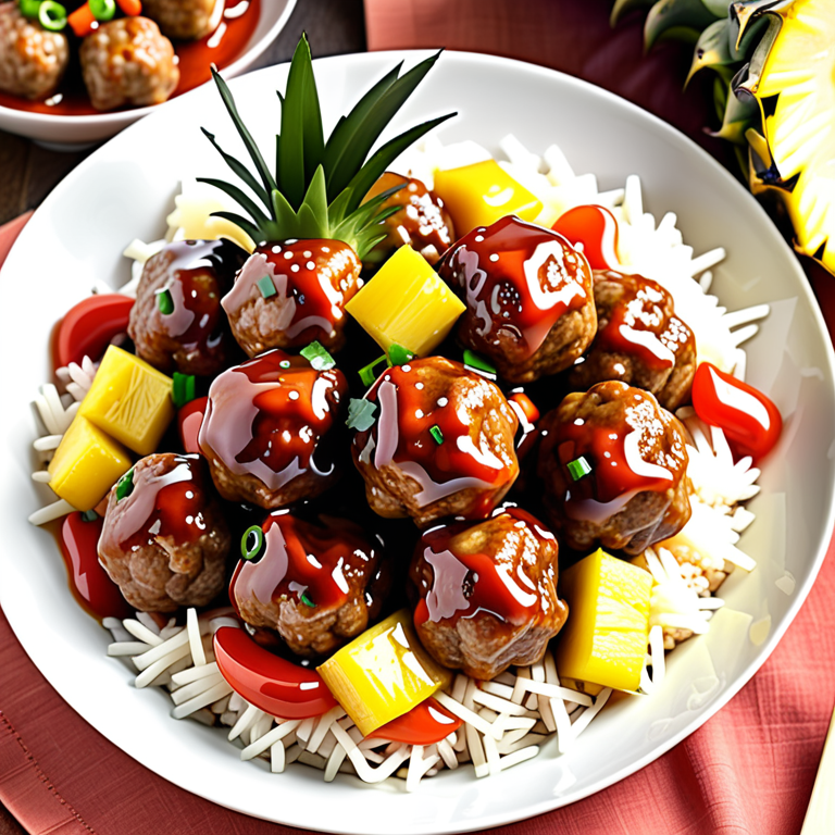 sweet and sour pork meatballs with pineapple