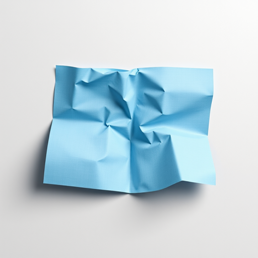 create a simple, minimalist graphic design of a folded map in shades of blue on a light gray background, shot with a DSLR camera at f/2.8 aperture, ISO 100, 50mm lens, top-down view, soft diffused lighting for even illumination