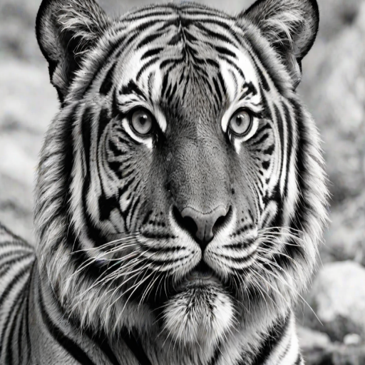 tiger clipart black and white