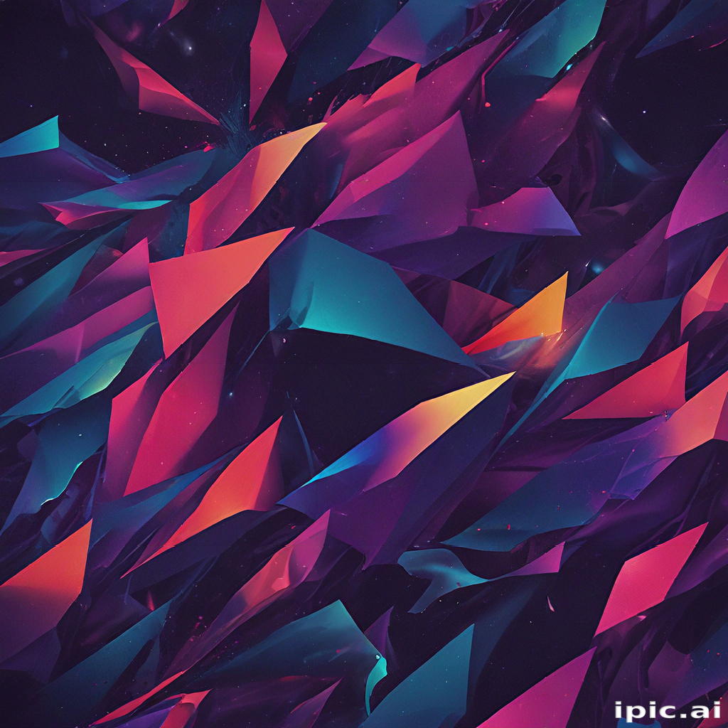 Vibrant Abstract Composition of Colorful Geometric Shapes and Textures