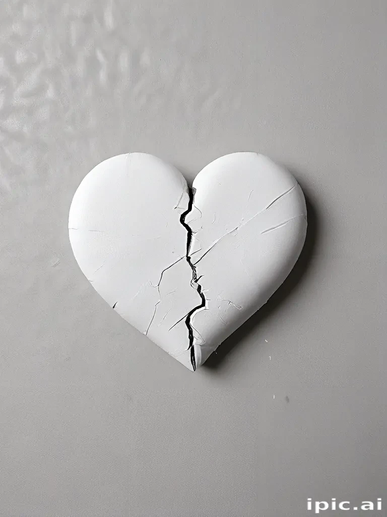 white broken heart