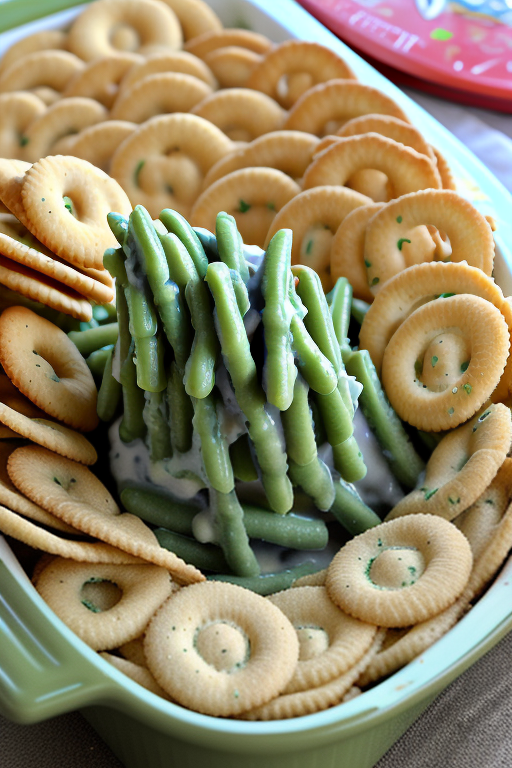 green bean casserole with ritz crackers