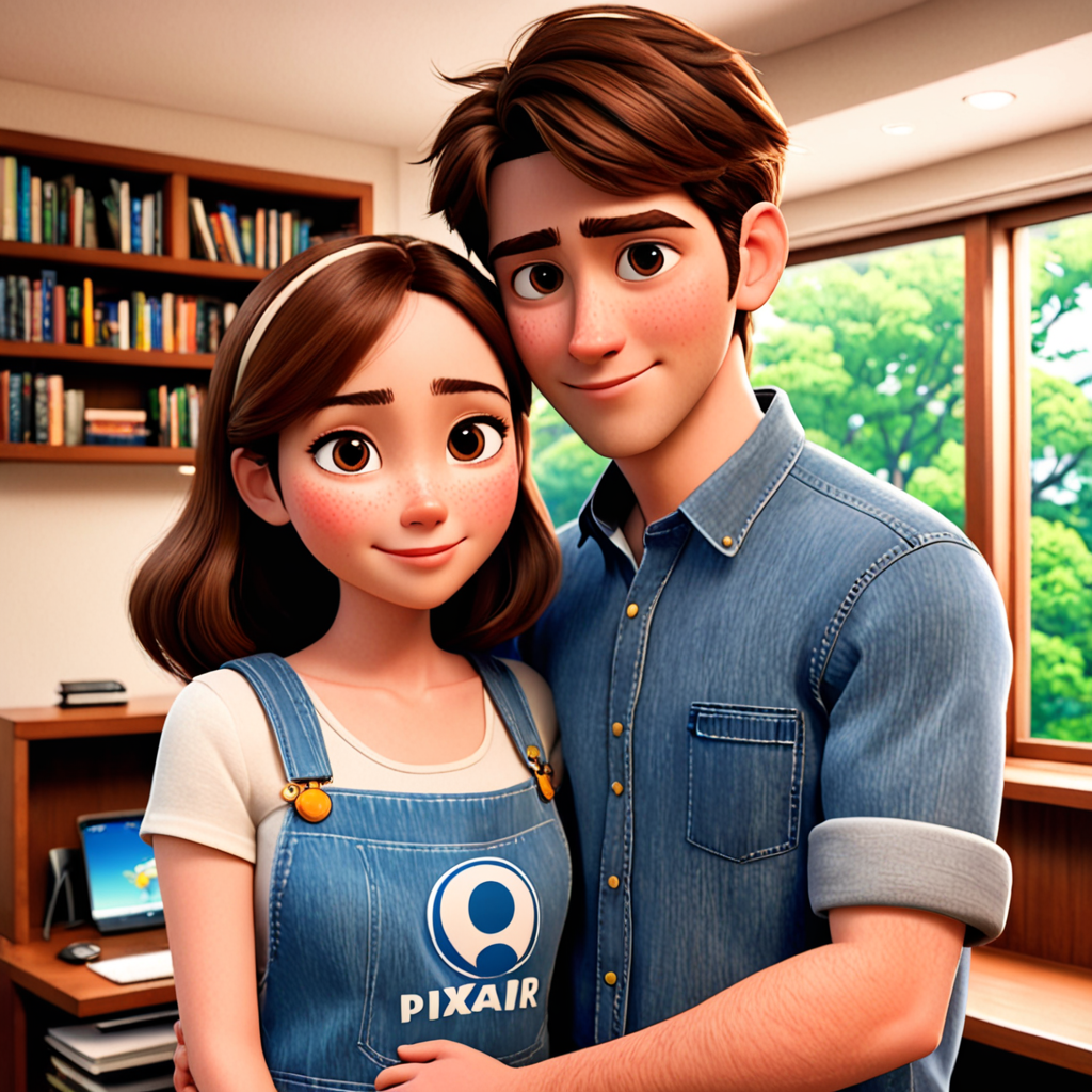 Pixar anime style couple