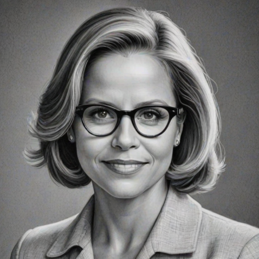 Ravishing Katie Couric, pencil sketch, portrait of Fetching woman 1938s in glasses, hair style beatnik, outline, clear lines, fine lines, 8k