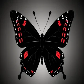 black wallpaper butterfly