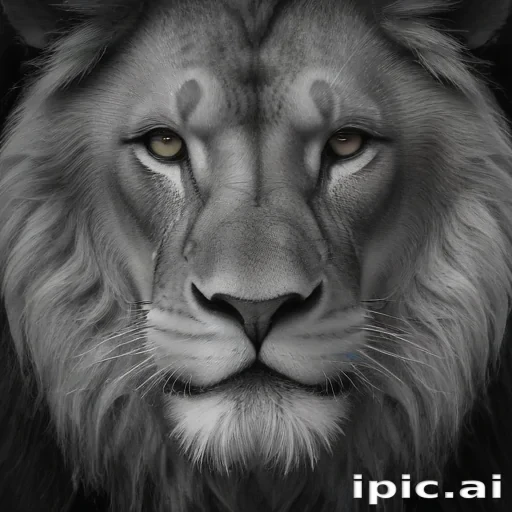 lion black and white