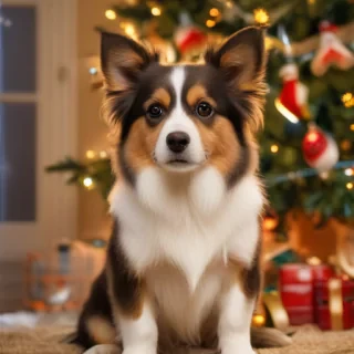 christmas dog wallpaper