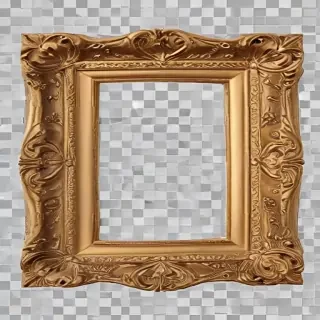 rectangle gold frame png