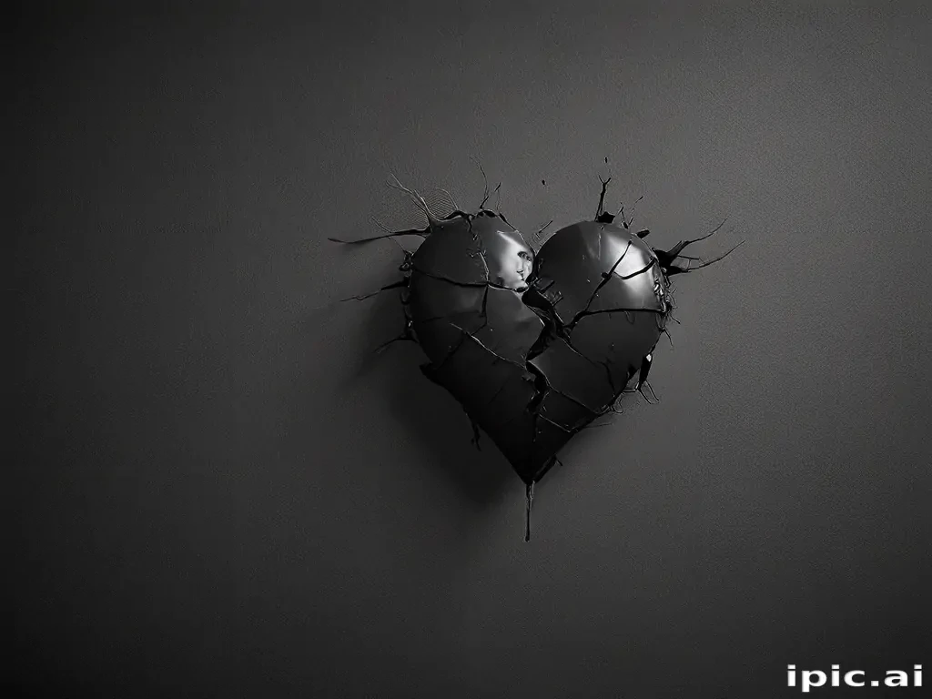 black broken heart