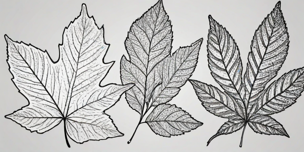 black and white clipart leaf