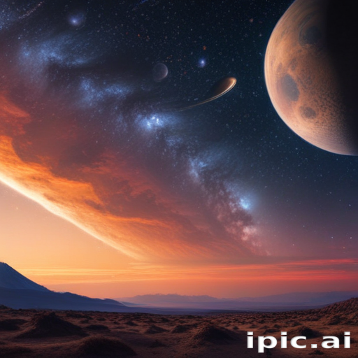 Majestic Cosmic Landscape Featuring a Distant Planet and Celestial Bodies