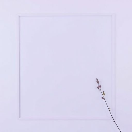 Create a high-quality minimalist image with a soft purple frame, using a Canon EOS R5, 50mm lens, f/1.8 aperture, ISO 100, and a shallow depth of field for a dreamy effect.
