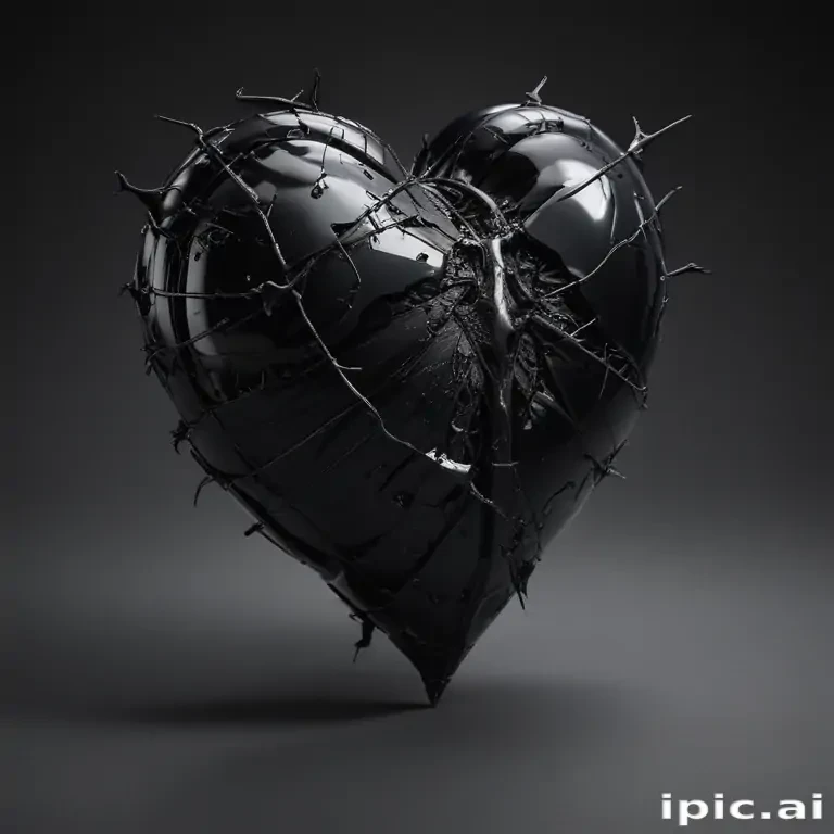 broken black heart