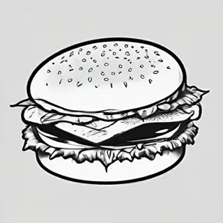 hamburger clipart black and white