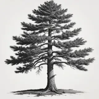 black and white pine tree clip art