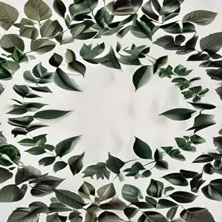 circle with leaves
