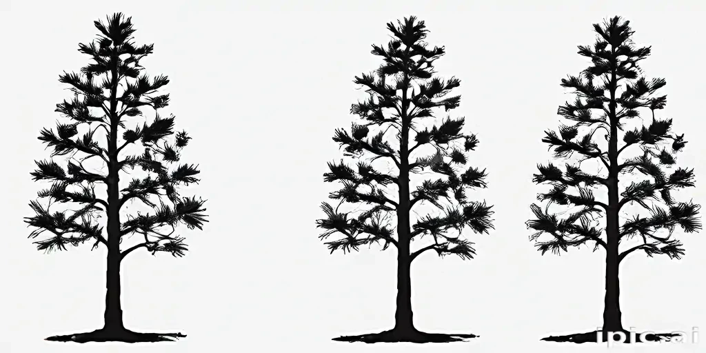 black and white pine tree clip art