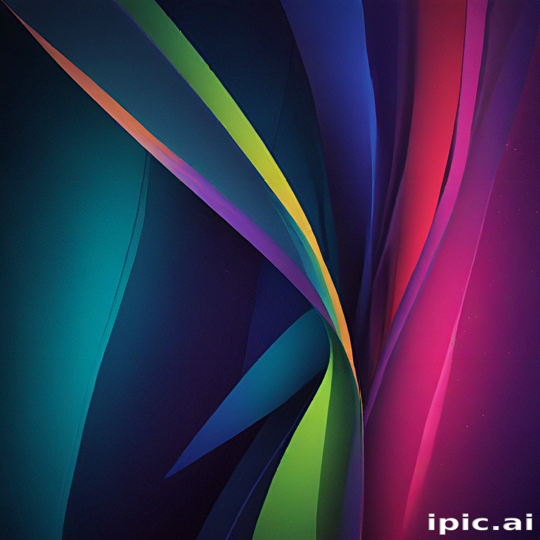 Vibrant Abstract Composition with Dynamic Colors and Flowing Shapes in ...