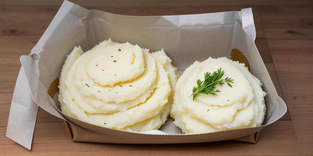 mashed potatoes in a bag