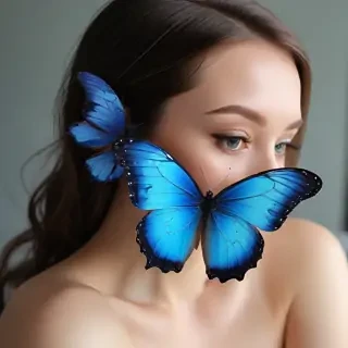 aesthetic blue butterfly